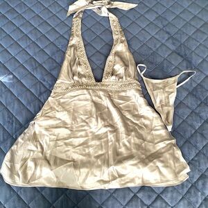 Victoria's Secret Silver Satin Chemise